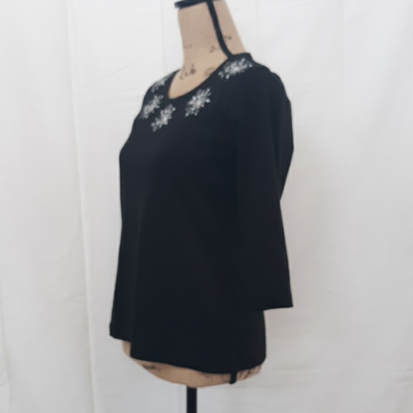 Alia Ladies Black Blouse sz. Petite - Picture 3 of 6